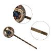 4 Pieces Bobby Pins Hair Clips for Women, Letter J with Birds Leaves Retro Pattern Decorative Hairpin Hair Barrettes for Girls, Elegant Brown Hair Accessories view 3