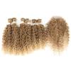Kinky Curly Synthetic Hair 6 Bundles With 1Closure 7Pcs/Lot Ombre Color 16-20 Inch Kinky Curly Bundles Hair Extension T27-613 16 18 20 Inch view 1