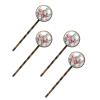 4 PCS Womens Hair Barrettes, a Bouquet of Flowers Pattern Long Bobby Hair Pins for Girls, Stainless Steel Hair Clips Headwear Styling Tools Hair Accessories view 1