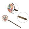 4 Pieces Bobby Pins Hair Clips for Women, Aesthetic Letter a with Flowers Butterflies Pattern Decorative Hairpin Hair Barrettes for Girls, Elegant Brown Hair Accessories view 3