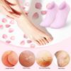 4 Pairs Silicone Socks Moisturizing Socks for Dry Cracked Feet, Women's Foot Socks Foot Care Gel Socks for Spa (2 Colors, Universal Size view 4