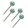 4 PCS Womens Hair Barrettes, Turquoise Pattern Long Bobby Hair Pins for Girls, Stainless Steel Hair Clips Headwear Styling Tools Hair Accessories view 1