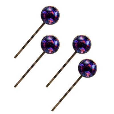 Vintage Hair Pins Set, Ocean Jellyfish Aesthetic Pattern Long Bobby Pins Elegant Hair Clip, Stainless Steel Hairpin Barrette for Women Girls (Brown,2.5 Inch)