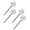 4 PCS Womens Hair Barrettes, Watercolor Flowers Pink Pattern Long Bobby Hair Pins for Girls, Stainless Steel Hair Clips Headwear Styling Tools Hair Accessories view 1
