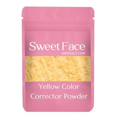 YELLOW CORRECTOR BULK POWDER (8oz Refill Pouch) Mineral Makeup Matte Banana Corrective High Definition Pro Setting Brightening Concealer Under Eyes Dark Circles Rosacea Age Spots Vegan SPF 20