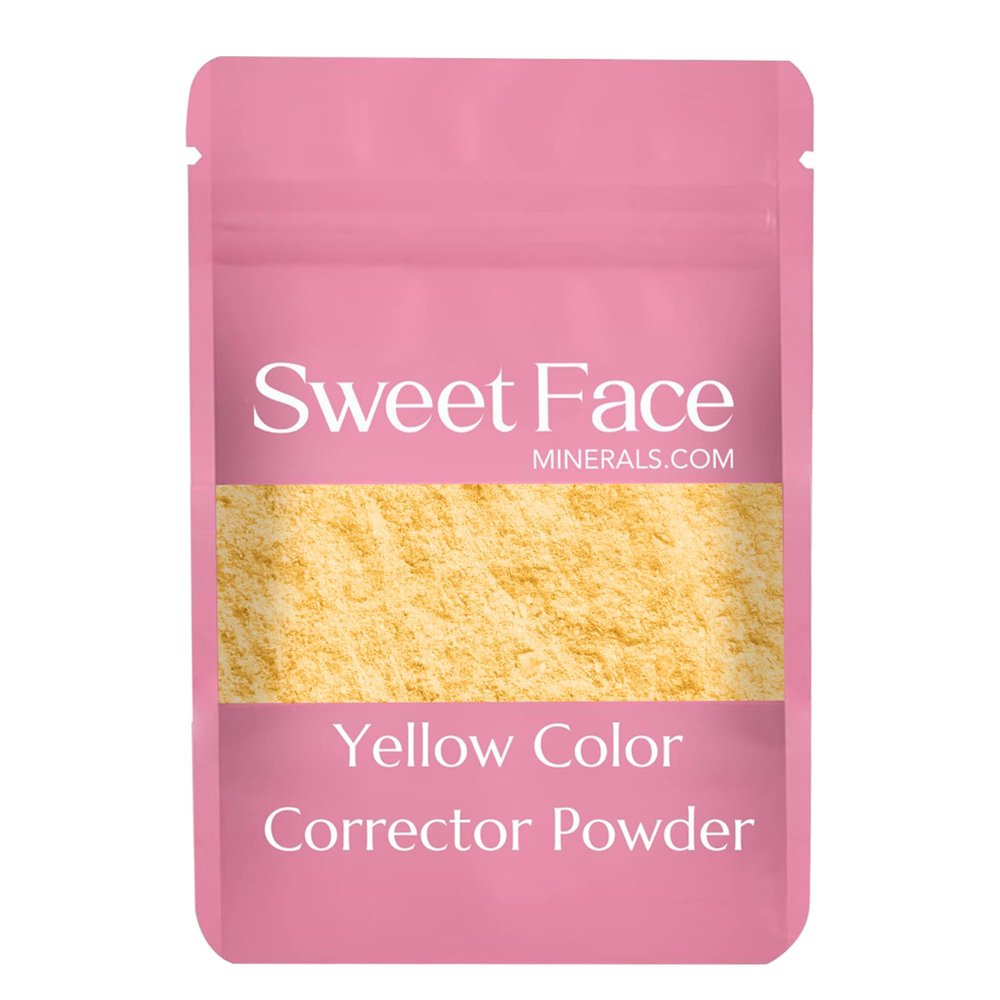 YELLOW CORRECTOR BULK POWDER (8oz Refill Pouch) Mineral Makeup Matte Banana Corrective High Definition Pro Setting Brightening Concealer Under Eyes Dark Circles Rosacea Age Spots Vegan SPF 20