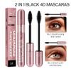 2 in 1 Double-effect 4D Curling Black Mascaras,Waterproof & Smudge Proof Lash Extensions Stereo Lengthening Mascara For Women,Quick-Not Sticky Long Lasting Charming No Clumping(2Pcs) B view 2