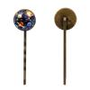 4 Pieces Bobby Pins Hair Clips for Women, Solar System Galaxy Astronomy Universe Decorative Hairpin Hair Barrettes for Girls, Elegant Brown Hair Accessories view 2