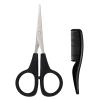 2 Pack Men's Beard & Mustache Scissors & Mini Comb Trimming Kit Black 4 inch view 1