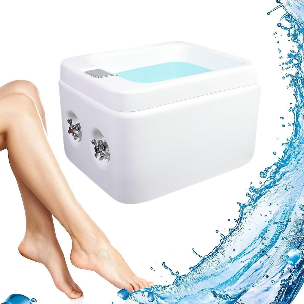 Home Acrylic Footbath, 27L Foot Spa Massage Bucket, Adjustable Temperature, Floor Type Pedicure Bathtub With Foot-operated Drainage Function, Beauty Salon Equipment