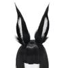 ATekatac Rabbit Ears Handmade Animal Ears Halloween Cosplay Bunny Ears Flower Headband (W Black) view 1