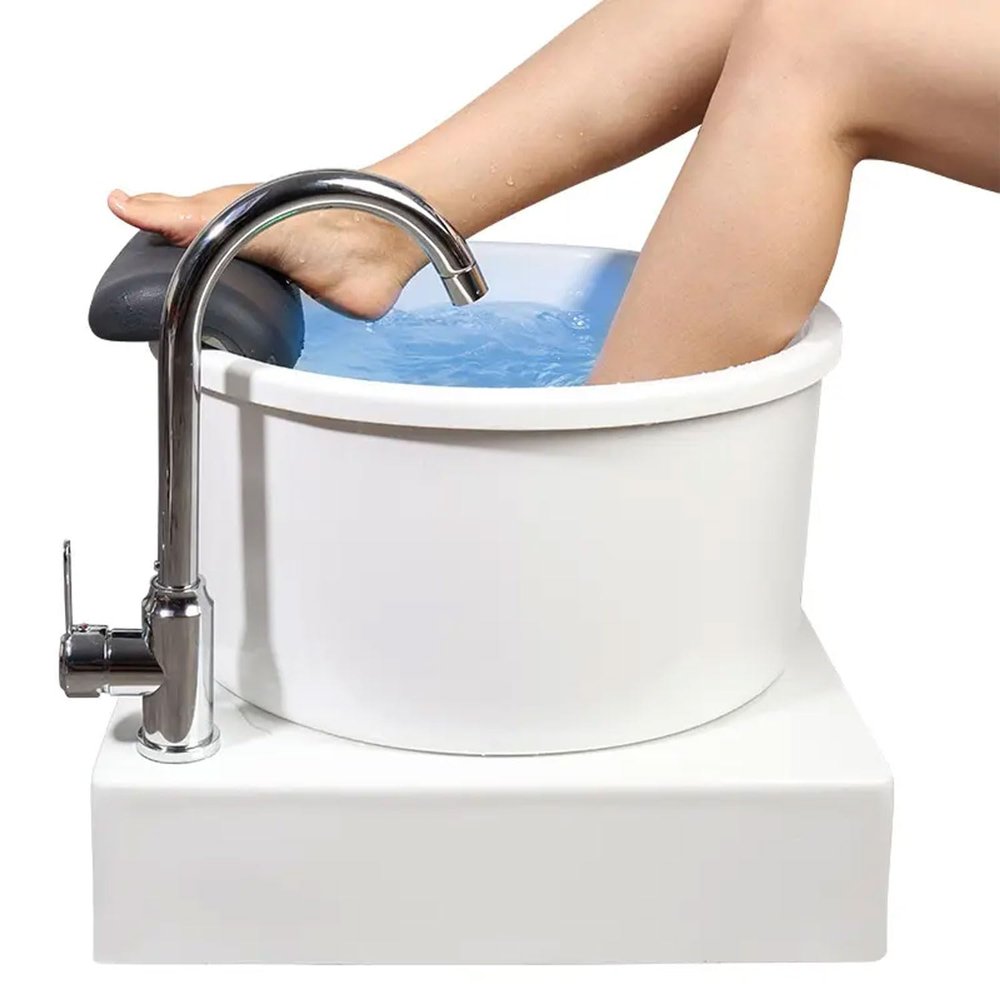 Colorful Acrylic Massage Footbath, Surf Massager Foot Bath Bucket with PU Foot Pads, 2LED Household Integrated Bathtub with 360 Rotatable Water Pipe, Spa Pedicure Bathtub