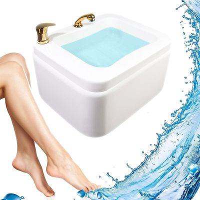 20L Acrylic Massage Footbath, Hot & Cold Integrated Foot Bath, Floor Type Massager Spa with Foot-Operated Drain, Portable Pedicure Bathtub for Home, Hotel, Foot Massage Parlor