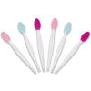 6 PCS Lip Scrub Brush, Double-Sided Mini Silicone Exfoliating Brush for Men Women, lip lightening for dark lips (Pink Green Purple) view 1