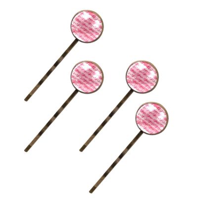 Vintage Hair Pins Set, Electrocardiogram Heart Beat and Pink Hearts Long Bobby Pins Elegant Hair Clip, Stainless Steel Hairpin Barrette for Women Girls (Brown,2.5 Inch)