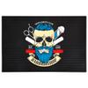 BarberTop 11.81"x17.72" Anti-Slip Flexible Rubber Barber Mat for Stations, Scissors, Salon Tools, Countertop Protection, Sink Mat, Beauty Salon Station Pad (Black+Blue) view 1
