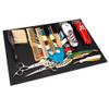 BarberTop 11.81"x17.72" Anti-Slip Flexible Rubber Barber Mat for Stations, Scissors, Salon Tools, Countertop Protection, Sink Mat, Beauty Salon Station Pad (Black+Blue) view 3