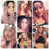 ZYQWEOMS Wigs pink long curls full hood view 4