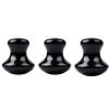 3 Pc Jade Mushroom Shape Tool Natural Rose Quartz Jade Stone Gua Sha Facial Eye Neck Skin Scraper SPA Relax Foot Care,Black view 1