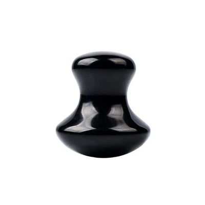 DNSBOND 1 Pc Jade Mushroom Shape Tool Natural Rose Quartz Jade Stone Gua Sha Facial Eye Neck Skin Scraper SPA Relax Foot Care,Black