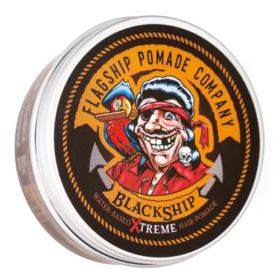 FLAGSHIP Handmade BlackShip Xtreme Hair Pomade Heavy Hold Low Shine Rumrunner Xtreme Scent 3.4 oz