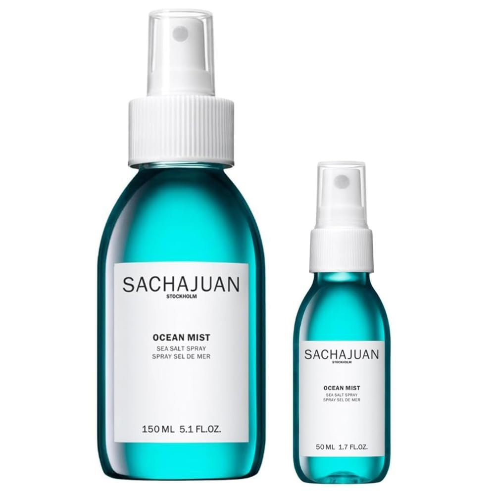 SACHAJUAN Ocean Mist Sea Salt Spray Retail + Travel | Texturizing Spray for Definition, Volume & Movement | Non-Sticky Formula for Beachy Waves | Vegan & Paraben-Free | 8.4 oz + 3.4 oz | Pack of 2