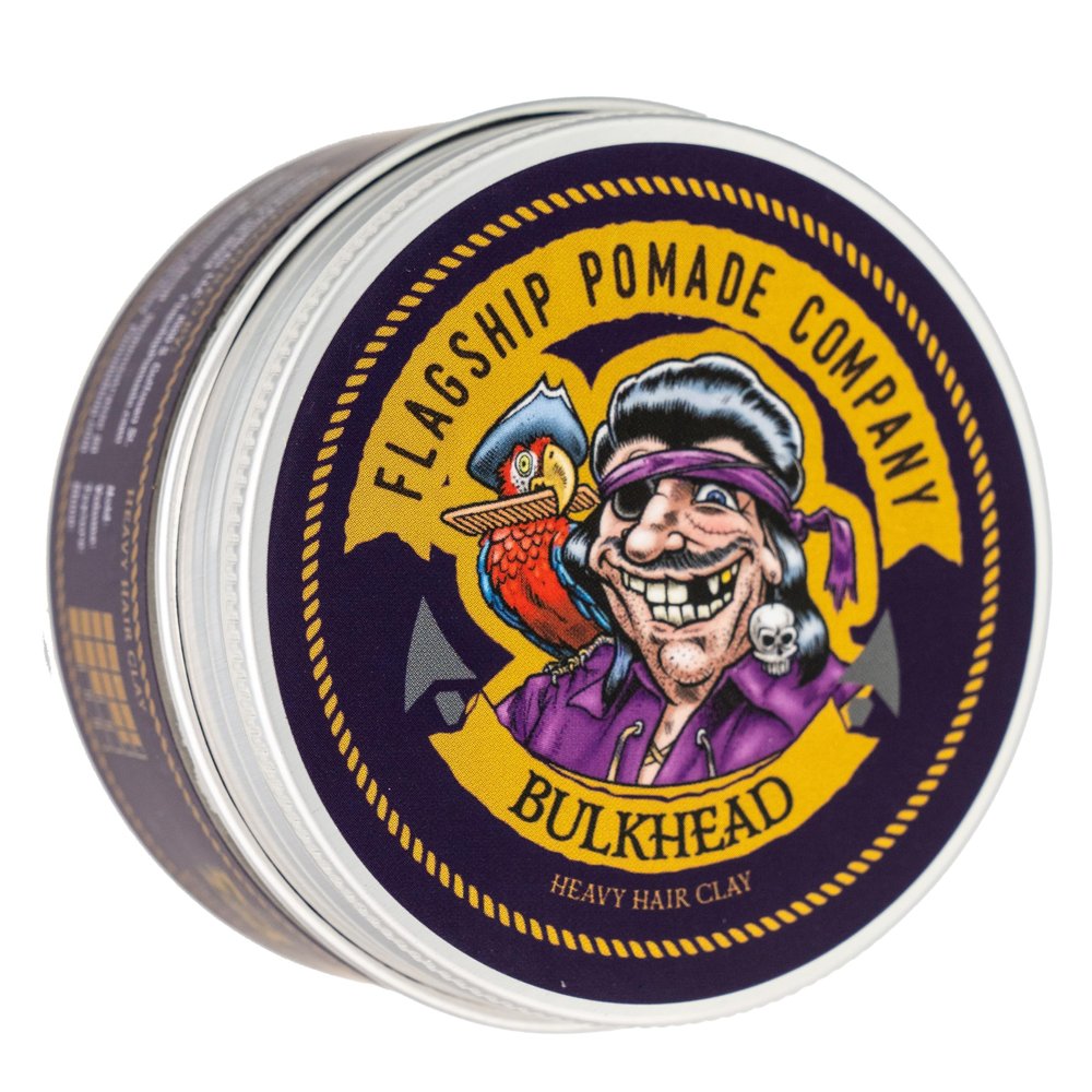 FLAGSHIP Handmade Bulkhead Hair Clay Heavy Hold Medium Shine Gunmetal Scent 3.4 oz