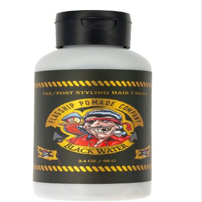 FLAGSHIP Black Water Hair Pomade for Men Pre-Styler & Styling Cream - Medium Hold, Low Shine, Matte Finish - Texturizing Liquid Pomade (3.4 oz)