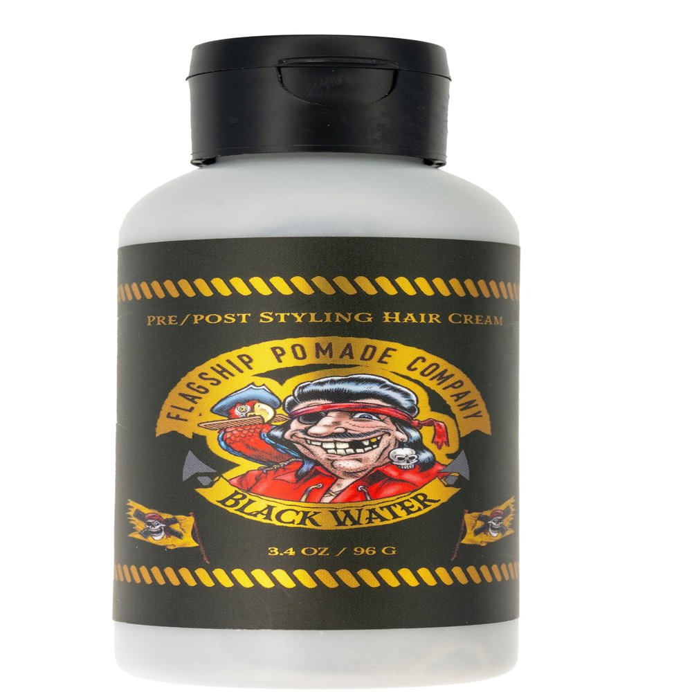 FLAGSHIP Black Water Hair Pomade for Men Pre-Styler & Styling Cream - Medium Hold, Low Shine, Matte Finish - Texturizing Liquid Pomade (3.4 oz)