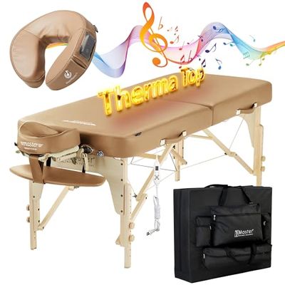 Master Massage 30" Phoenix TT Massage Table Beauty Bed Package with Extra MusicMaster Universal/Cresenct Sound Face Cradle Cushion- Otter