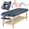 Master Massage 30" Laguna Stationary Massage Table Beauty Bed Package with Extra MusicMaster Ergonomic Dream Sound Face Cradle Cushion- Royal Blue view 1
