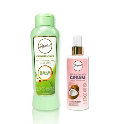 Anyeluz Aloe Vera Conditioner + Coconut Hair Styling Cream, Enhances Hair Condition, Leaving it Silky Revitalized and Easy to Comb, For All Hair Types