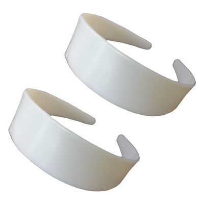 10 Pieces Plastic Headbands Simple Hair Hoop DIY Hair Band Accessories 40mm Wide No Teeth Plain Headbands Craft Plastic Headbands for DIY Hair Accessories, White