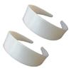 10 Pieces Plastic Headbands Simple Hair Hoop DIY Hair Band Accessories 40mm Wide No Teeth Plain Headbands Craft Plastic Headbands for DIY Hair Accessories, White view 1