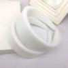 10 Pieces Plastic Headbands Simple Hair Hoop DIY Hair Band Accessories 40mm Wide No Teeth Plain Headbands Craft Plastic Headbands for DIY Hair Accessories, White view 2