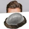 0.08mm Thin Skin Toupee for Men Human Hair Replacement System Full PU Mens Toupee V-looped Front Invisible Hairline Hair System for Men Hairpiece 8X10 #210 #2 DARKEST BROWN+10% GREY 100% Density view 1
