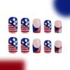 24Pcs 4th of July Press on Nails Short Square Fake Nails with Glitters Stripe Design Red Blue Acrylic Nails Stars Stick on Nails Independence Day False Nails with Glue on Nails for Women and Girls view 4
