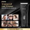 ENSSU Cordless Hair Clippers for Men - Waterproof Beard Trimmer with Ceramic Blade, Rechargeable Electric Hair Cutting Kit for Adults and Kids, Black view 2