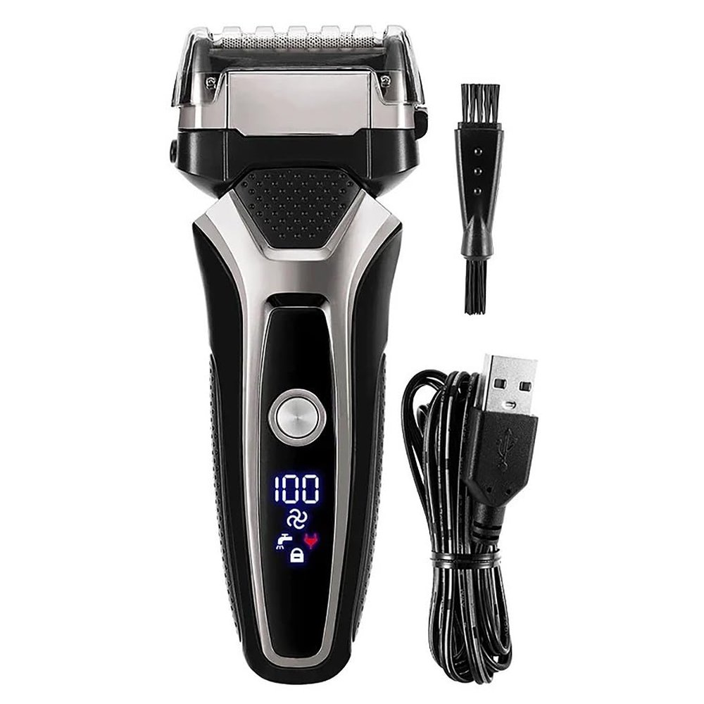 Men's Shaver, USB Rechargeable Electric Shaver Stainless Steel Shaving Machine Men 3D Triple Floating Blade Razor Shaver Barber Trimmer
