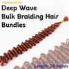 Deep Wave Bulk Braiding Hair Extensions-20 Inches 8 Pakcs Ginger Synthetic Curly Hair Bundle for Braiding,No Weft Braids for Human20"-8 Packs,350# view 2