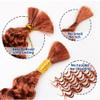 Deep Wave Bulk Braiding Hair Extensions-20 Inches 8 Pakcs Ginger Synthetic Curly Hair Bundle for Braiding,No Weft Braids for Human20"-8 Packs,350# view 4