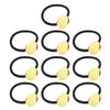 10 Pieces Hair Ties Hair Bands with 20mm Round Blank Cabochon Setting Tray Elastic Hair Rope with Blank Tray for DIY Hair Accessories Making, Black and Gold view 1
