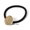 10 Pieces Hair Ties Hair Bands with 20mm Round Blank Cabochon Setting Tray Elastic Hair Rope with Blank Tray for DIY Hair Accessories Making, Black and Gold view 3