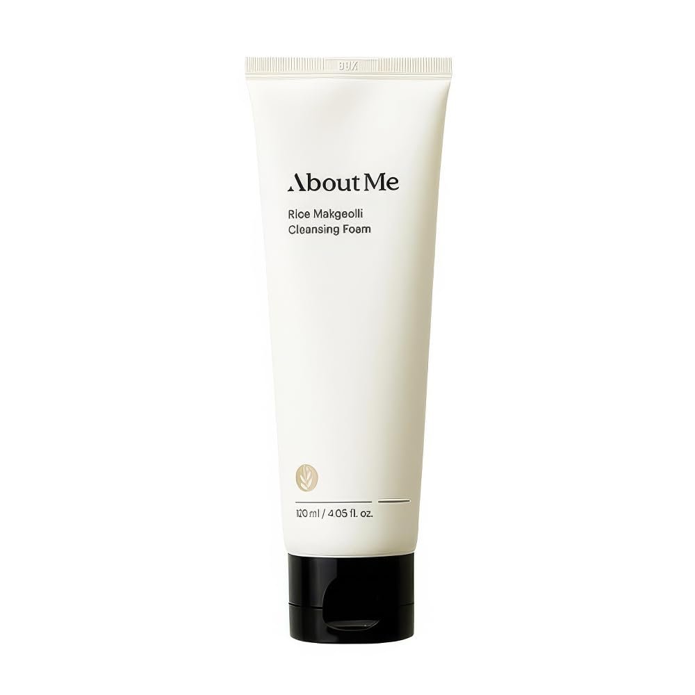 ABOUT ME Rice Wine (Makgeolli) Cleansing Foam - Gentle Exfoliating Face Wash for Clear, Hydrated Skin (120ml/4.06 fl oz)
