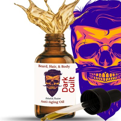 Frank SCENTS 2oz Dark Guilt | Scented Beard Oils For All Men, Growth and Conditioner | Dry Flaky Dandruff skin | Oily Skin | 11 Natural Anti-Aging Oils