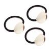 10 Pieces Hair Ties Hair Bands with 20mm Round Blank Cabochon Setting Tray Elastic Hair Rope with Blank Tray for DIY Hair Accessories Making, Black and Silver view 2