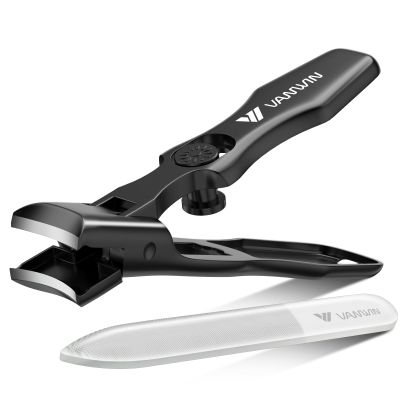 German Nail Clippers for Men Thick Nails, VANWIN Toenail Clippers for Seniors Large Wide Jaw Opening, Heavy Duty No Splash Fingernail Clipper with Safety Lock Nail Clippers with Catcher for Women