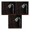 3Pcs Blue Vintage Tassel Wooden Hairpins - Retro Floral Hair Chopsticks for Weddings, Parties, and Hanfu Styling view 1