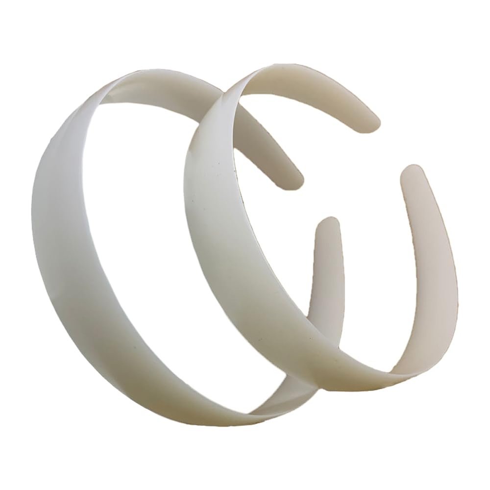 10 Pieces Plastic Headbands Simple Hair Hoop DIY Hair Band Accessories 25mm Wide No Teeth Plain Headbands Craft Plastic Headbands for DIY Hair Accessories, White
