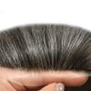 0.08mm Thin Skin Toupee for Men Human Hair Replacement System Full PU Mens Toupee V-looped Front Invisible Hairline Hair System for Men Hairpiece 8X10 #220 #2 DARKEST BROWN+20% GREY 100% Density view 3